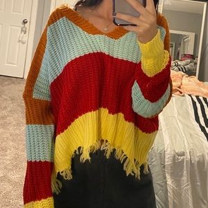 color block sweater